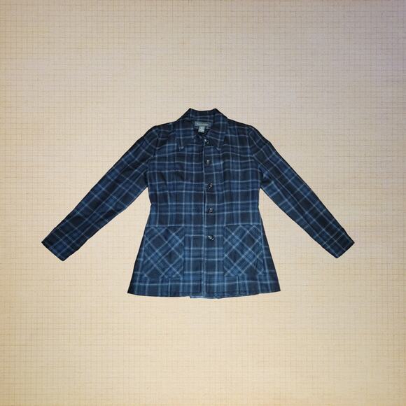 Banana Republic, Size 4 | Plaid Tweed Button Down Winter Coat 100% Wool - Picture 1 of 6